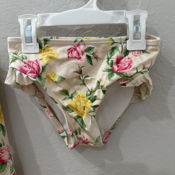 Janie & Jack Pink Floral Rash Guard 2-Piece Swimsuit - Picture 4 of 11